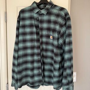 Carhartt Teal and Black Checkered Shirt